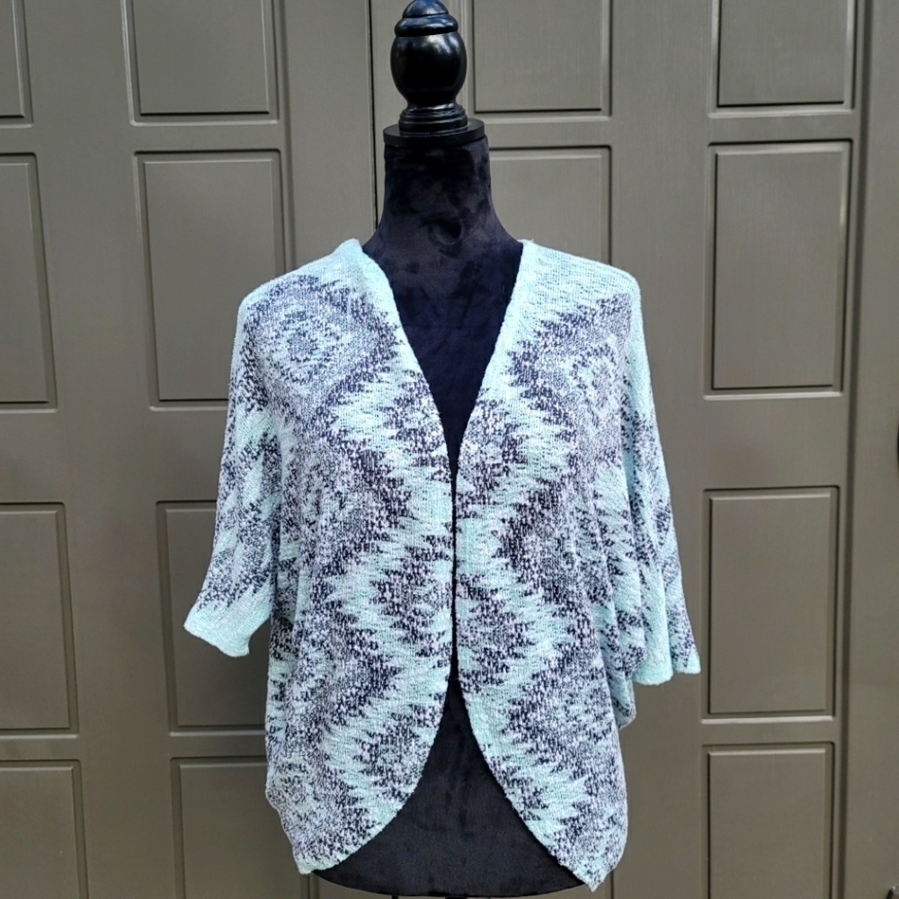 Women Charlotte Russe Knit Open Front Cocoon Style Cardigan Mint Gray M Medium